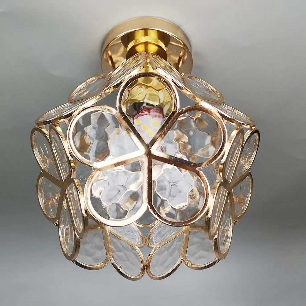 Elegant Flower Ceiling Light Fixture with Glittering Accents | Compact Design for Inviting Atmosphere 7