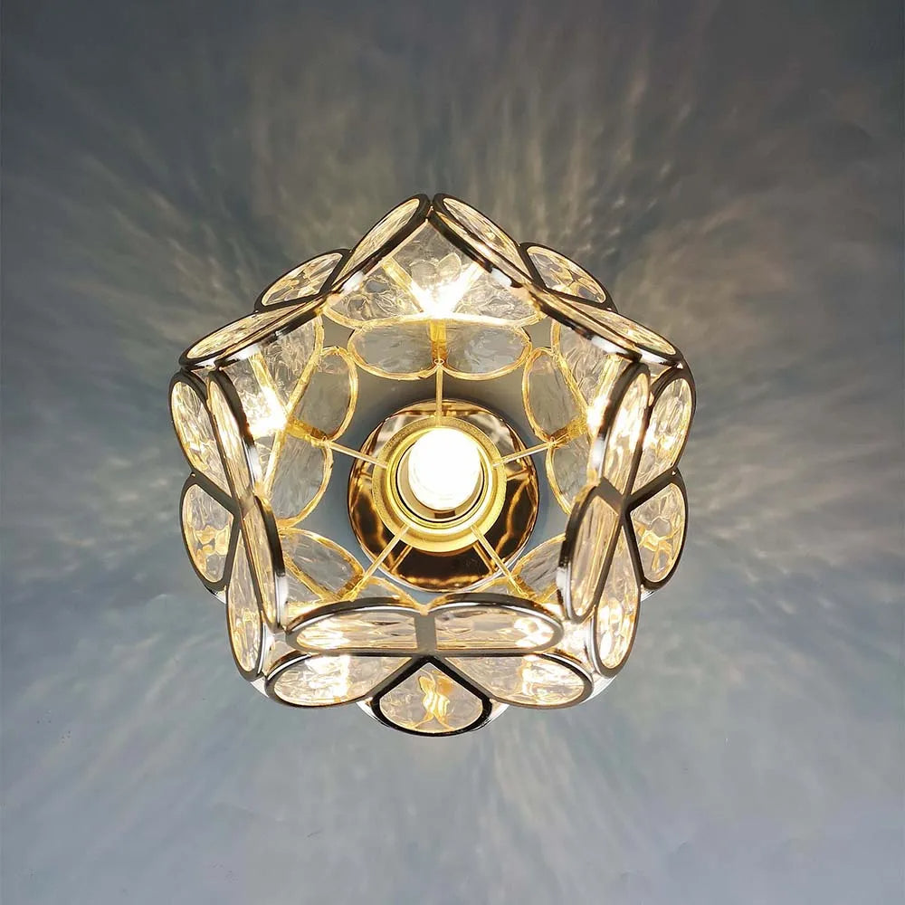 Elegant Flower Ceiling Light Fixture with Glittering Accents | Compact Design for Inviting Atmosphere 8