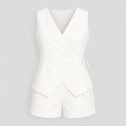 Aleece | Elegant Buksedragt til Kvinder - Hvid - Jumpsuits - {{ product_tags }