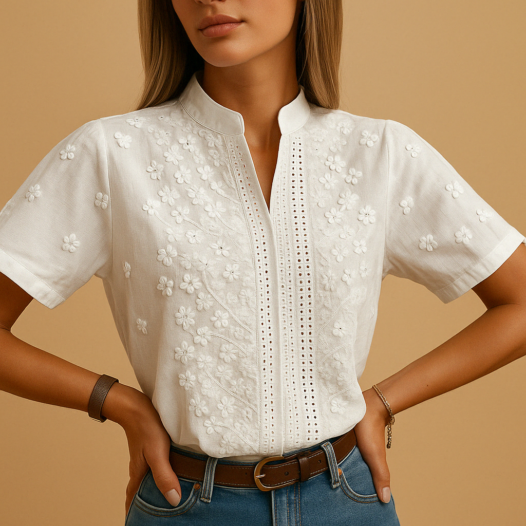 Elegant Women's Blouse | Classic Collar, Timeless Style 1