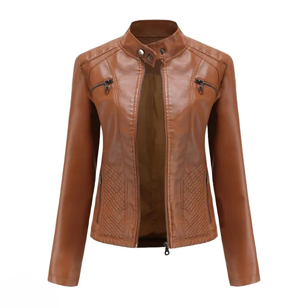 Elegante Lederjacke mit Slim Fit Design für zeitlose Stilvielfalt 0
