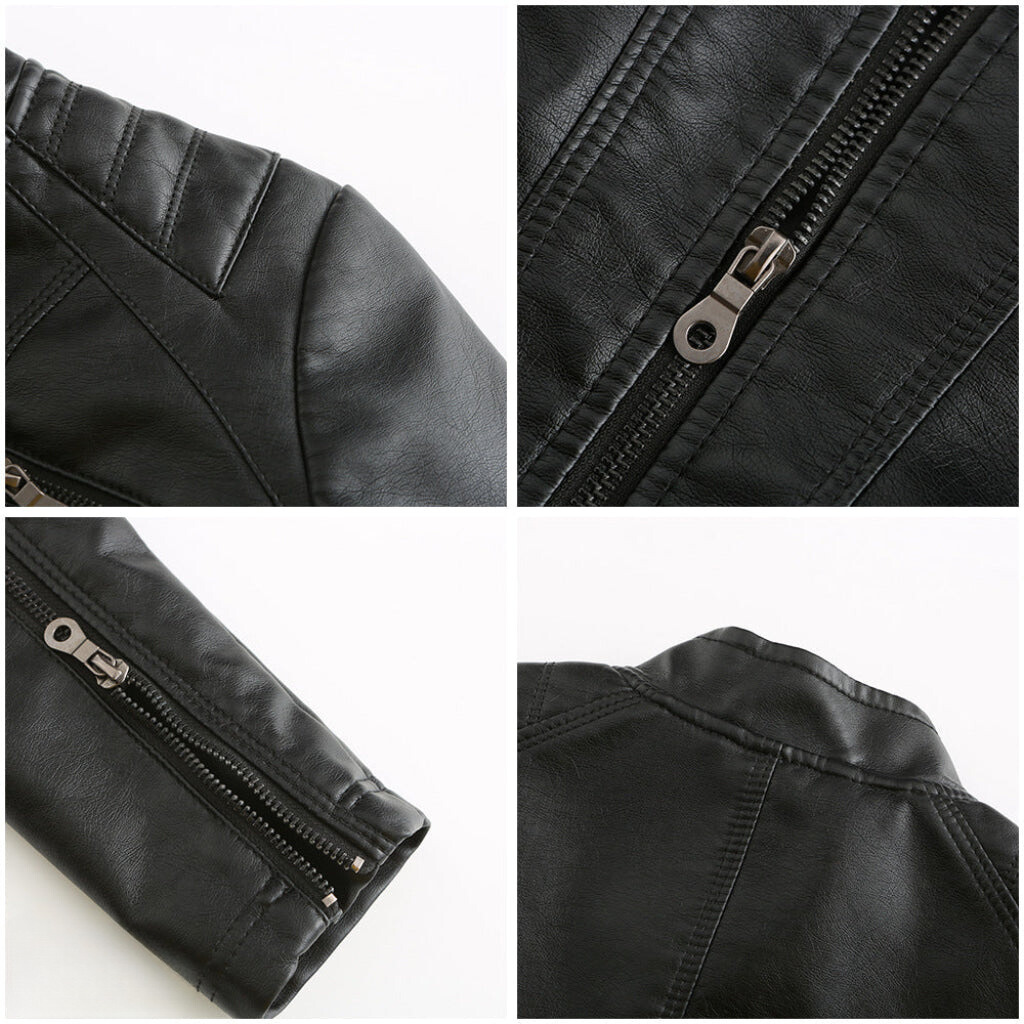 Elegante Lederjacke mit Slim Fit Design für zeitlose Stilvielfalt 3