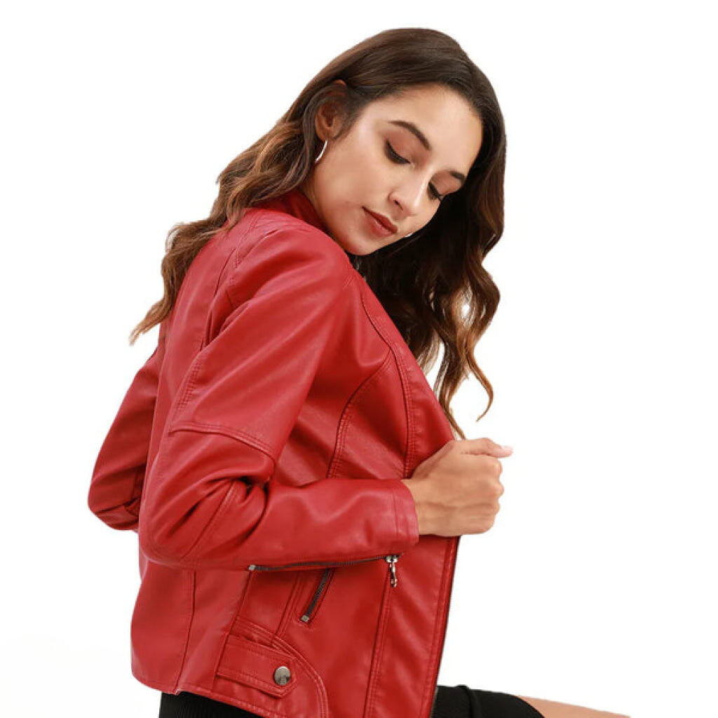 Elegante Lederjacke mit Slim Fit Design für zeitlose Stilvielfalt 4