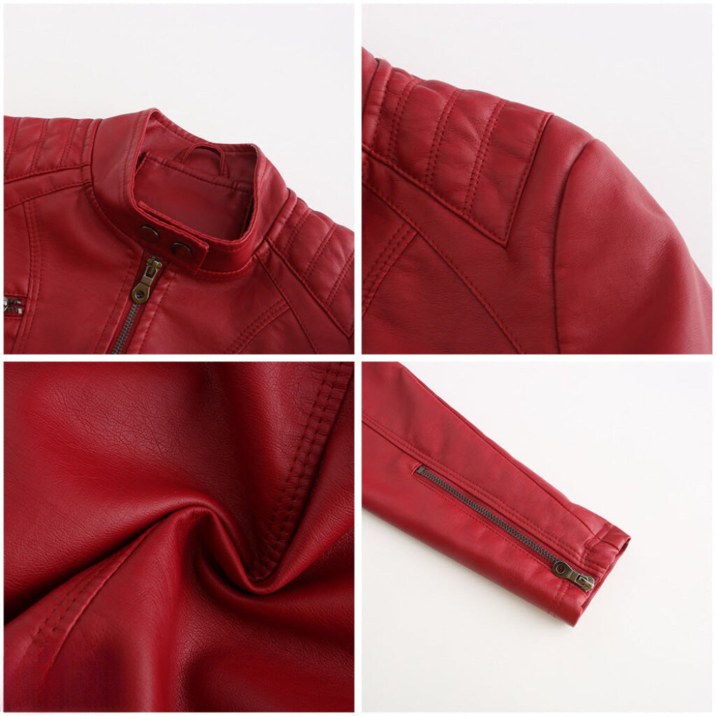 Elegante Lederjacke mit Slim Fit Design für zeitlose Stilvielfalt 6