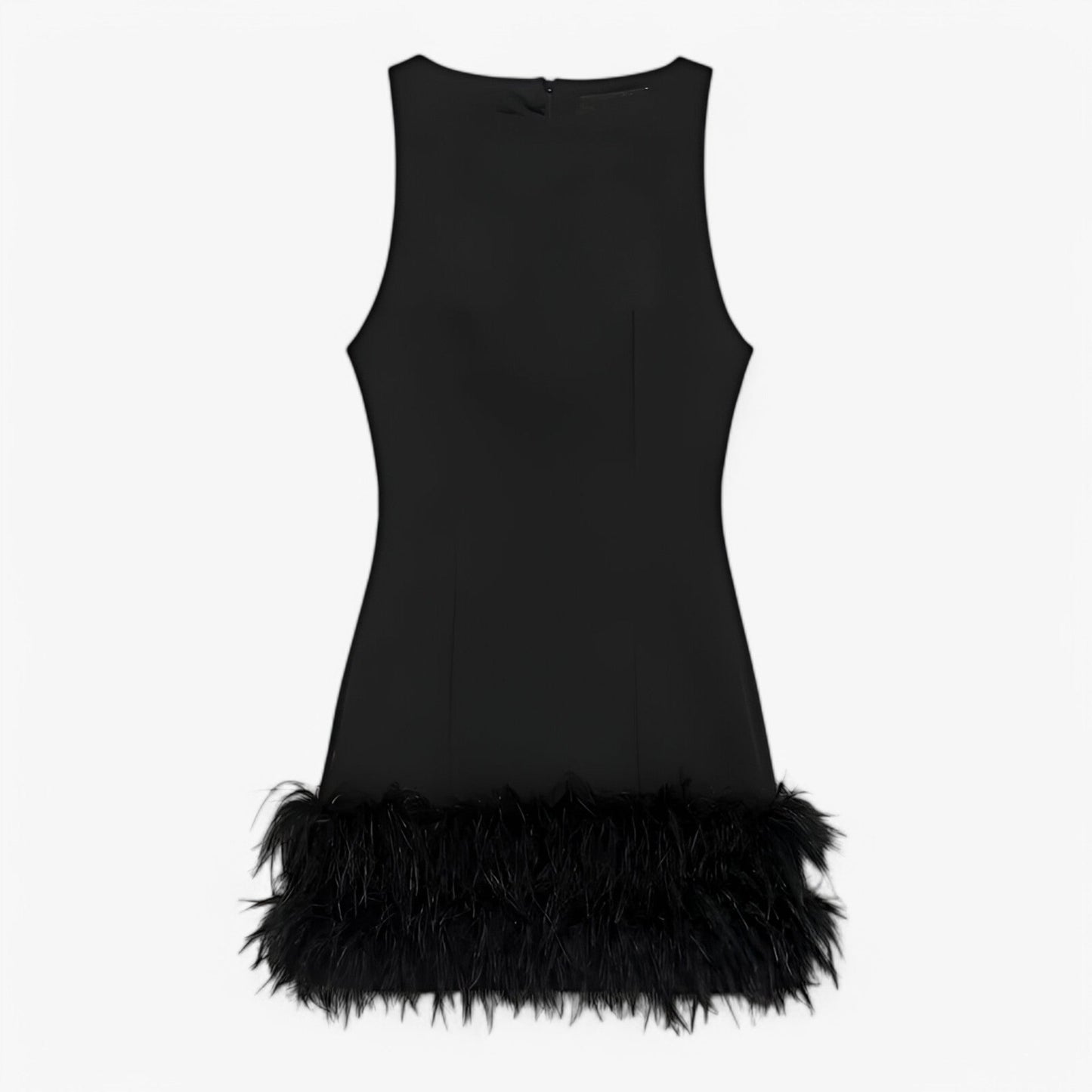 Elegantes Damen Mini-Kleid mit Federn 0