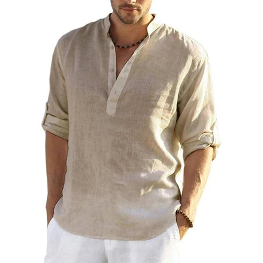 Elegantes Herren-Leinenhemd für den Sommer mit atmungsaktivem Material | Bequemes Casual-Shirt für warme Tage 0