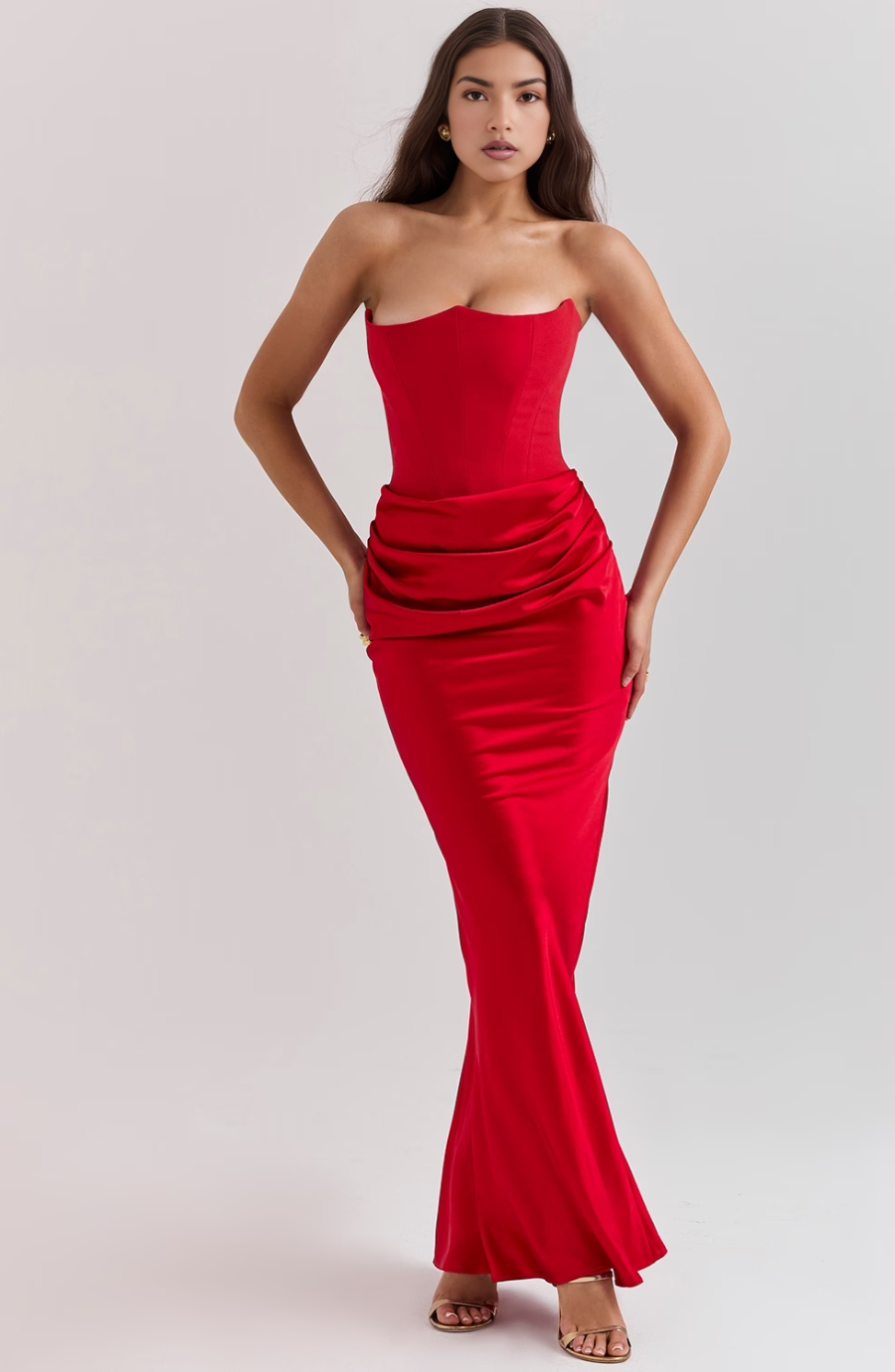 Women's Wedding Guest Lace Strapless Dress Evening