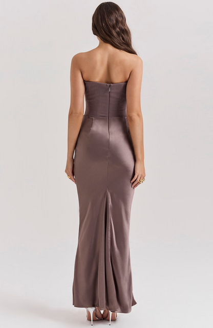 Women's Wedding Guest Lace Strapless Dress Evening