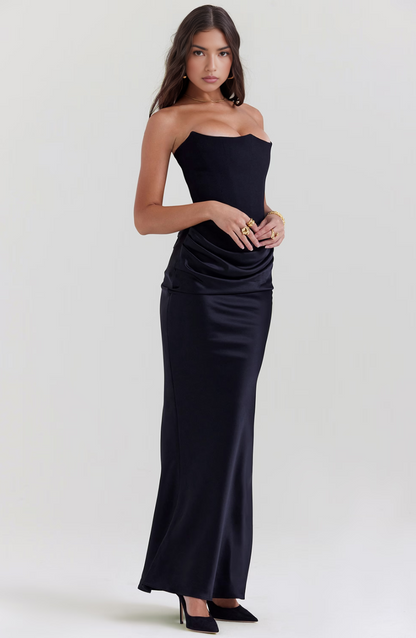 Women's Wedding Guest Lace Strapless Dress Evening