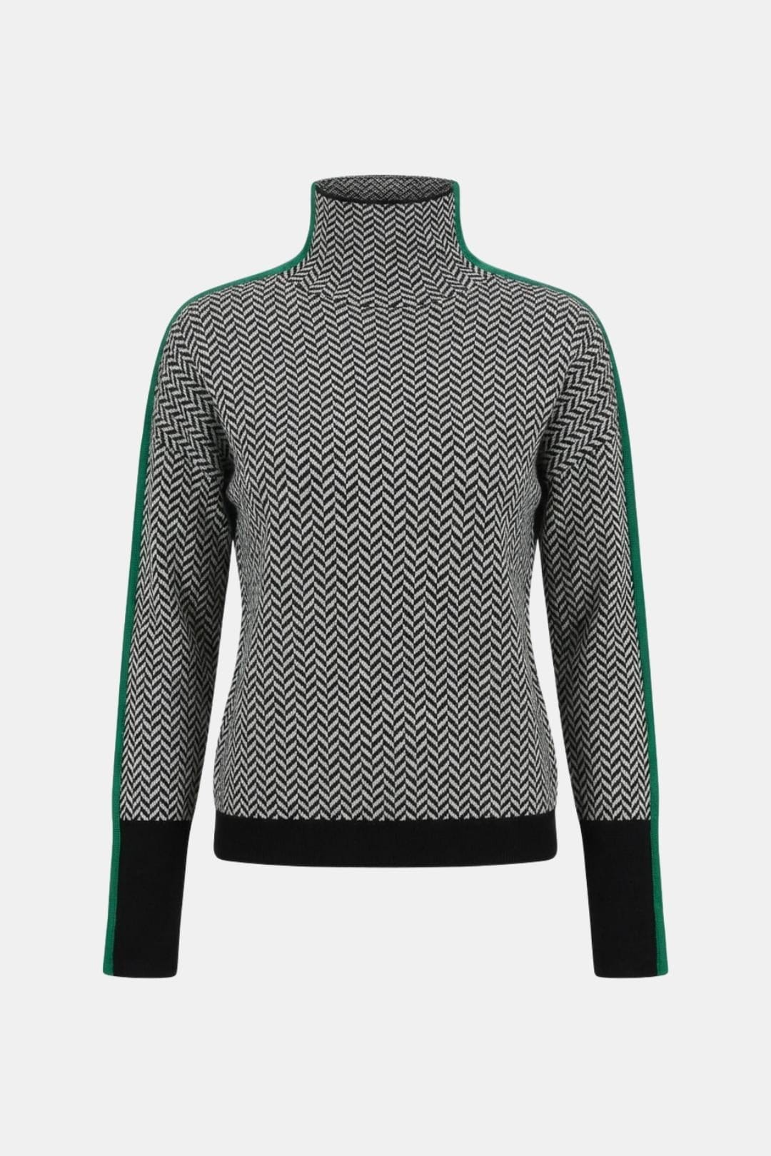 Emerald – Striped Turtle Neck Sweater with Relaxed Fit
