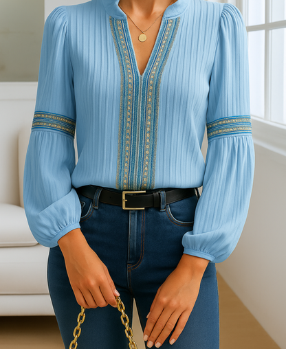 Grace | Vintage V-Neck Blouse | Lunarafi