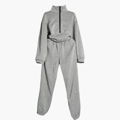Elowina – Damen Trainingsanzug Set Mit Halb Reißverschluss Sweatshirt