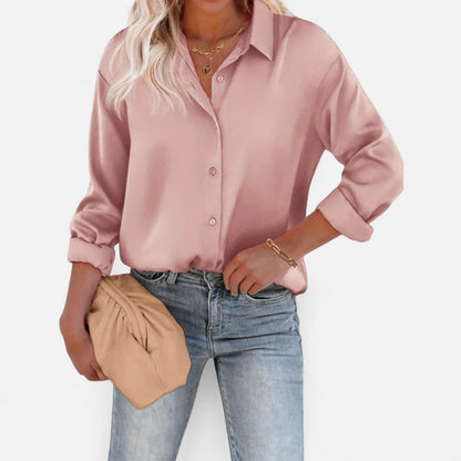 Camicetta da donna con colletto classico – Silhouette fluida, stile elegante e sofisticato