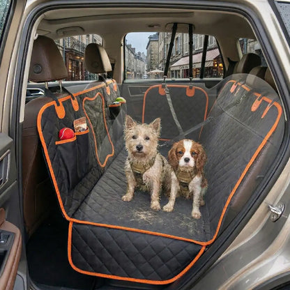 Hunde Autositz Rückbank | Wasserfeste & Rutschfeste Schutzdecke fürs Auto