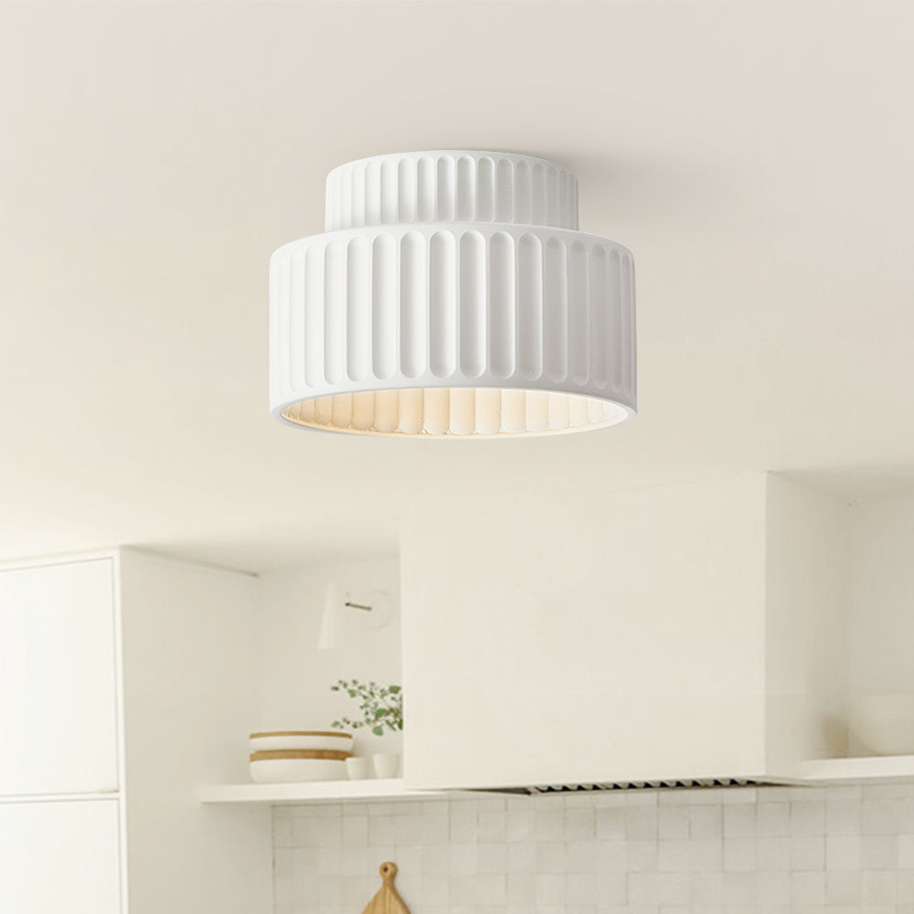 Nordycka Lampa Sufitowa z Ceramiki w Kremowym Kolorze