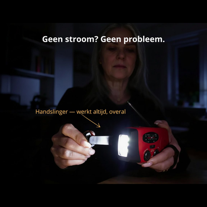 Noodradio Pro™ — Altijd Licht, Bereik & Stroom Bij Nood