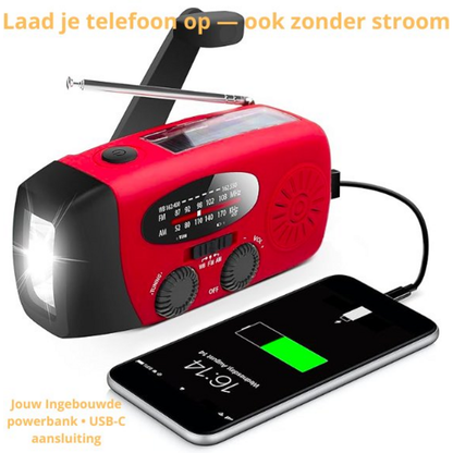 Noodradio Pro™ — Altijd Licht, Bereik & Stroom Bij Nood