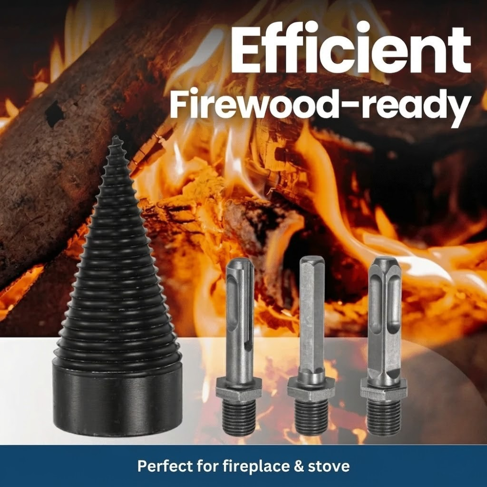 SwiftLog Firewood Drill Bit Set - Effortless Wood Splitting
