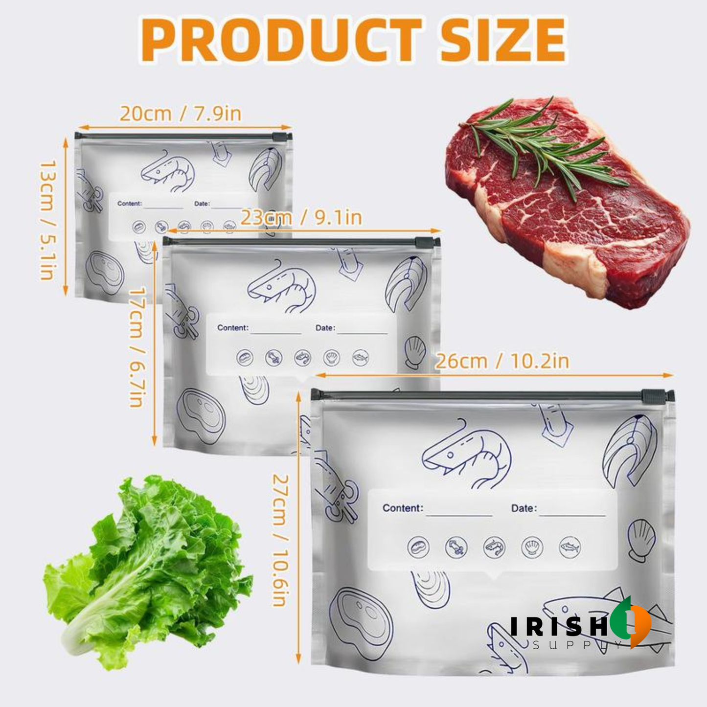 FREEZEFRESH Reusable Anti-Spoilage Food Storage Bag (10 pieces)