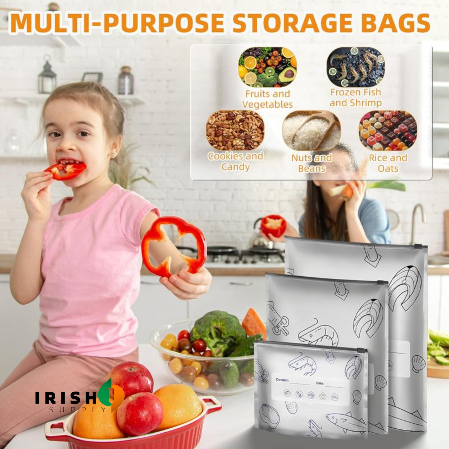 FREEZEFRESH Reusable Anti-Spoilage Food Storage Bag (10 pieces)