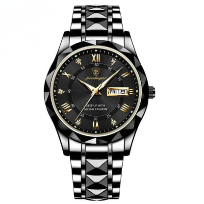 Aqualuxe Men's Elegant Waterproof Watch with Night Vision Dial