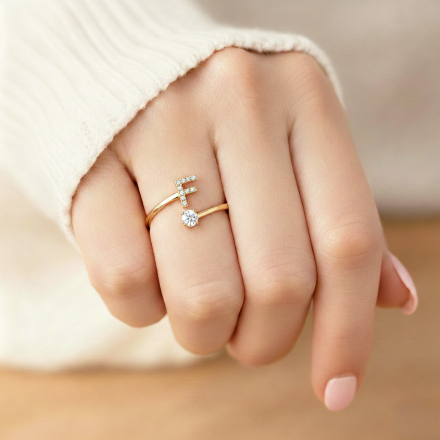 BAGUE AJUSTABLE SIGNATURE AVEC INITIALES