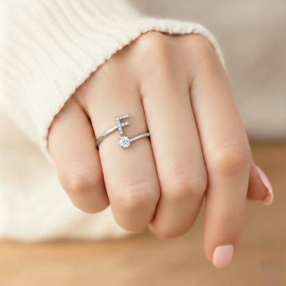 BAGUE AJUSTABLE SIGNATURE AVEC INITIALES
