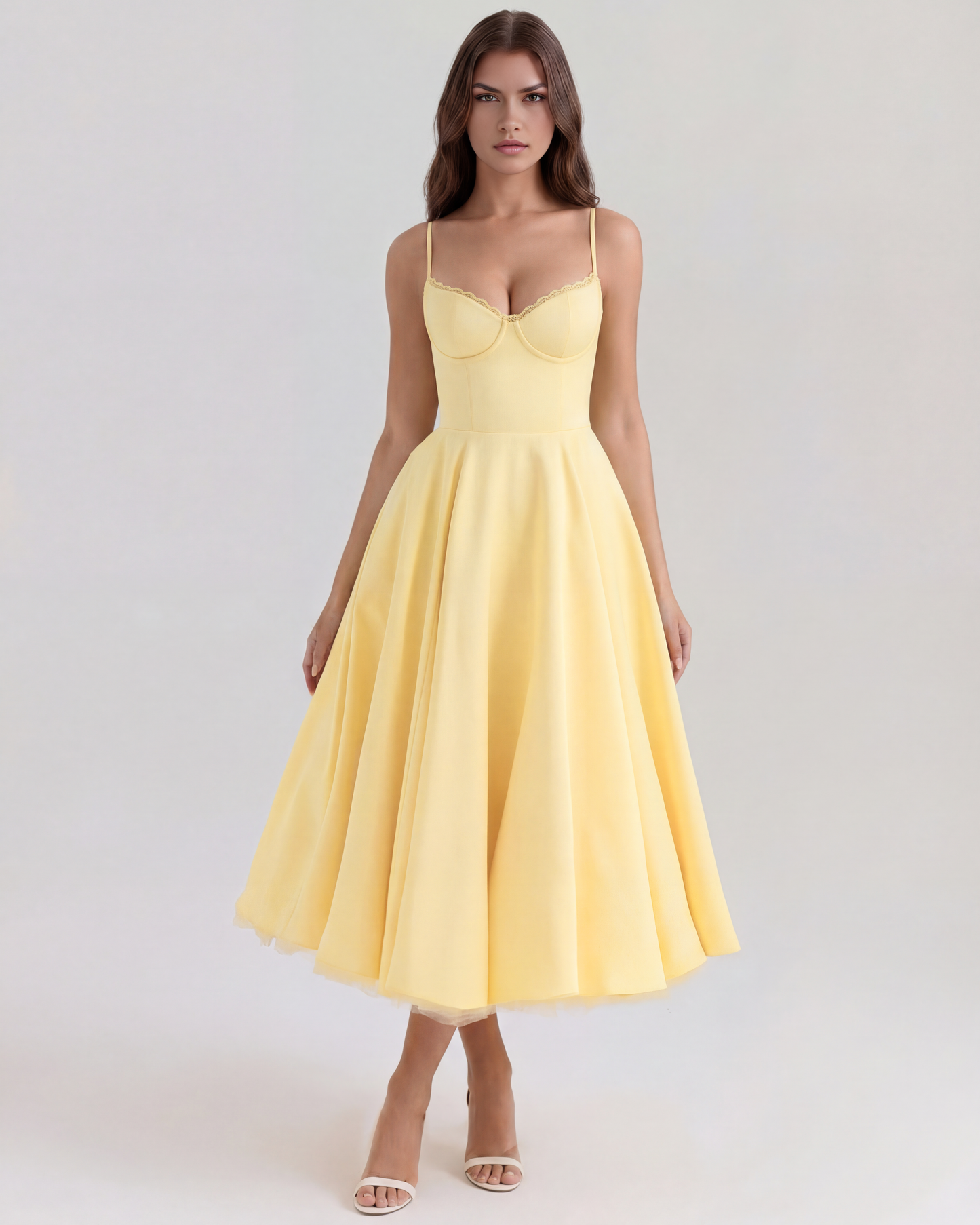 Belle - Robe midi avec couches de tulle et poches secrètes