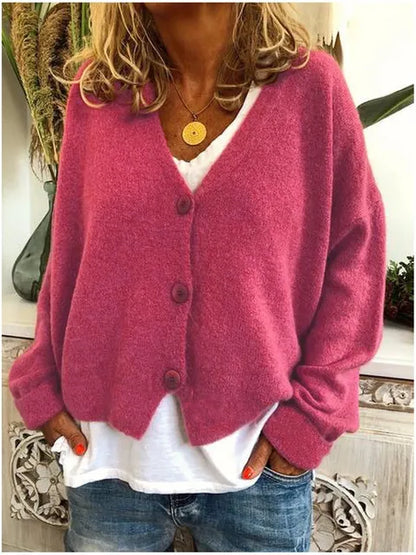 Katherine Cardigan Femme – Gilet en Coton Élégant à Manches Longues & Fermeture Boutonnée