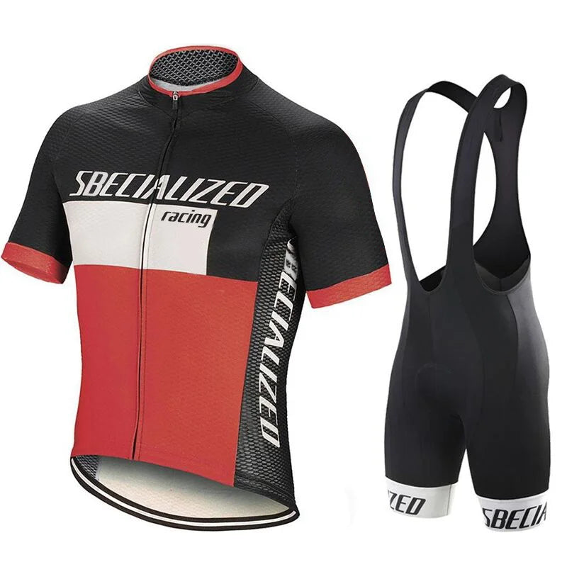 Heren Fietskleding Set – Ademende Wielertrui met Bib Shorts & Sneldrogend Comfort