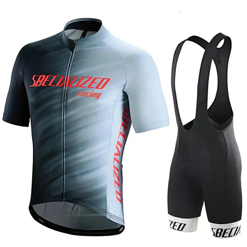 Heren Fietskleding Set – Ademende Wielertrui met Bib Shorts & Sneldrogend Comfort