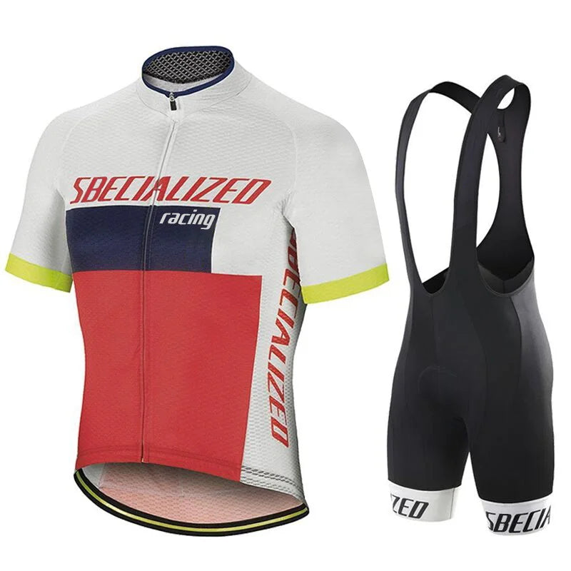 Heren Fietskleding Set – Ademende Wielertrui met Bib Shorts & Sneldrogend Comfort