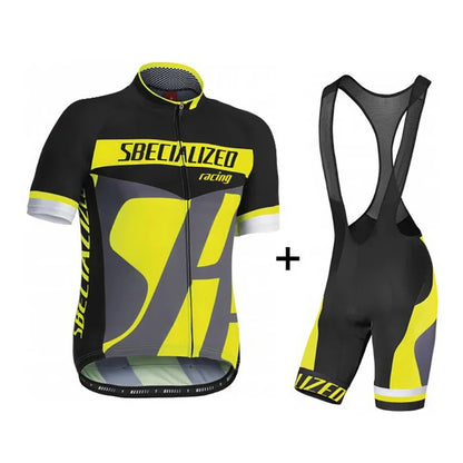 Heren Fietskleding Set – Ademende Wielertrui met Bib Shorts & Sneldrogend Comfort