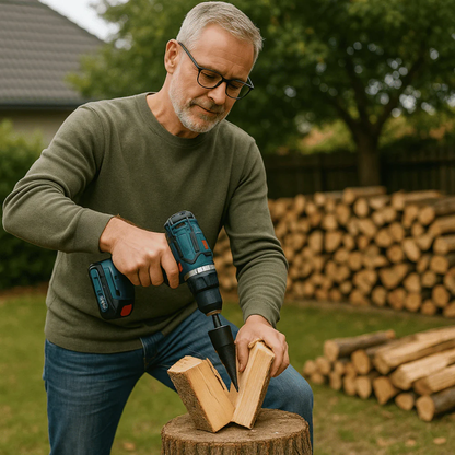 SwiftLog Firewood Drill Bit Set - Effortless Wood Splitting
