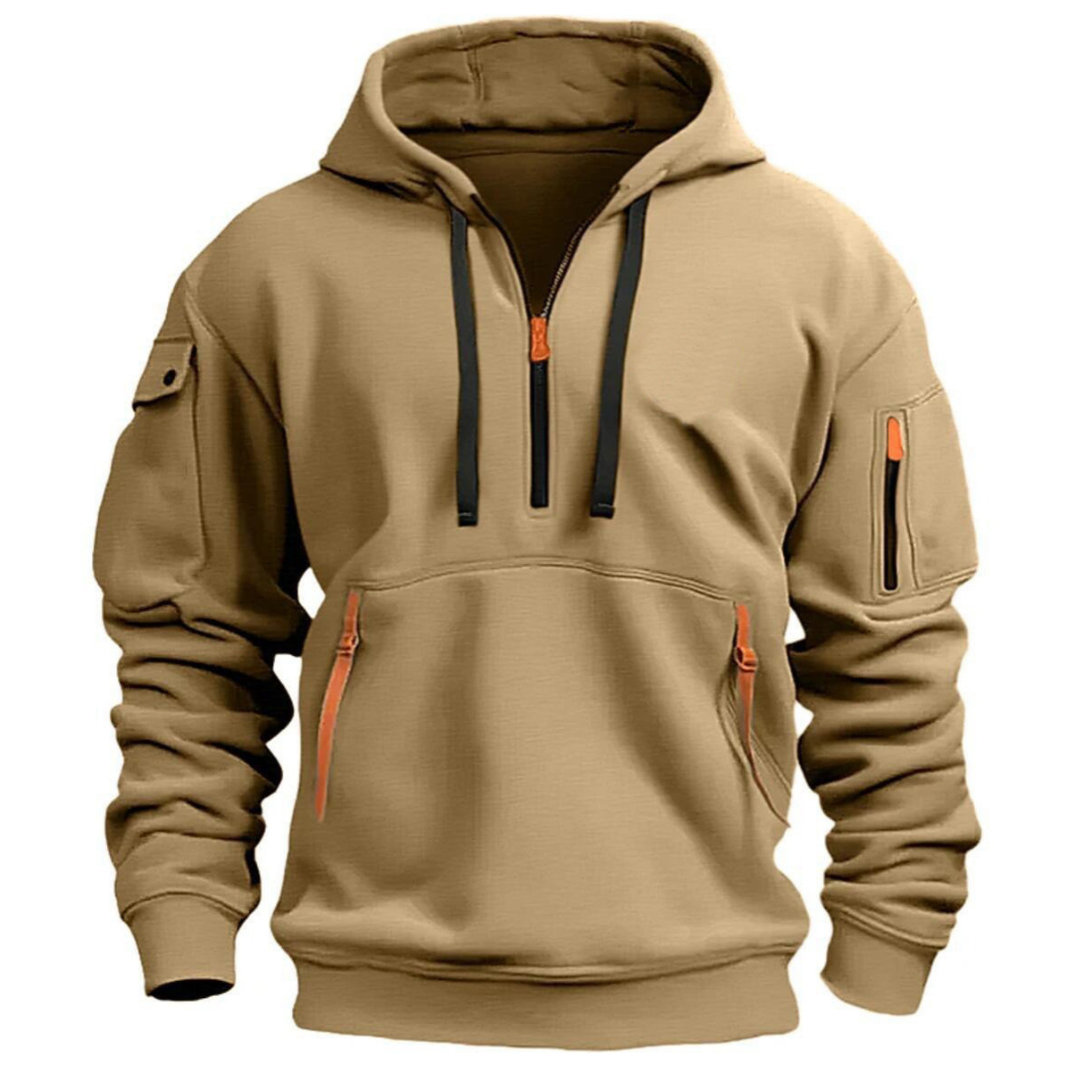 Kenji | Men z długim rękawem Utility Pocket styl bluza z kapturem