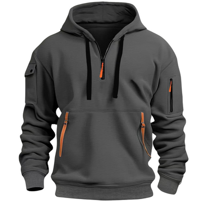 Kenji | Men z długim rękawem Utility Pocket styl bluza z kapturem