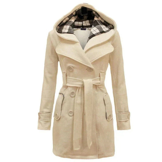 Fitted Women's Coat With Hood - Viola
