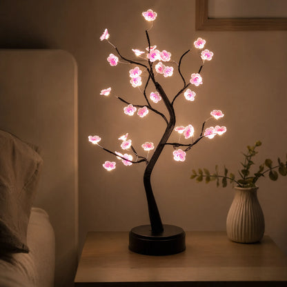 FloraGlow - Artificial Bonsai Tree Lamp- Bedside Ambient Lighting
