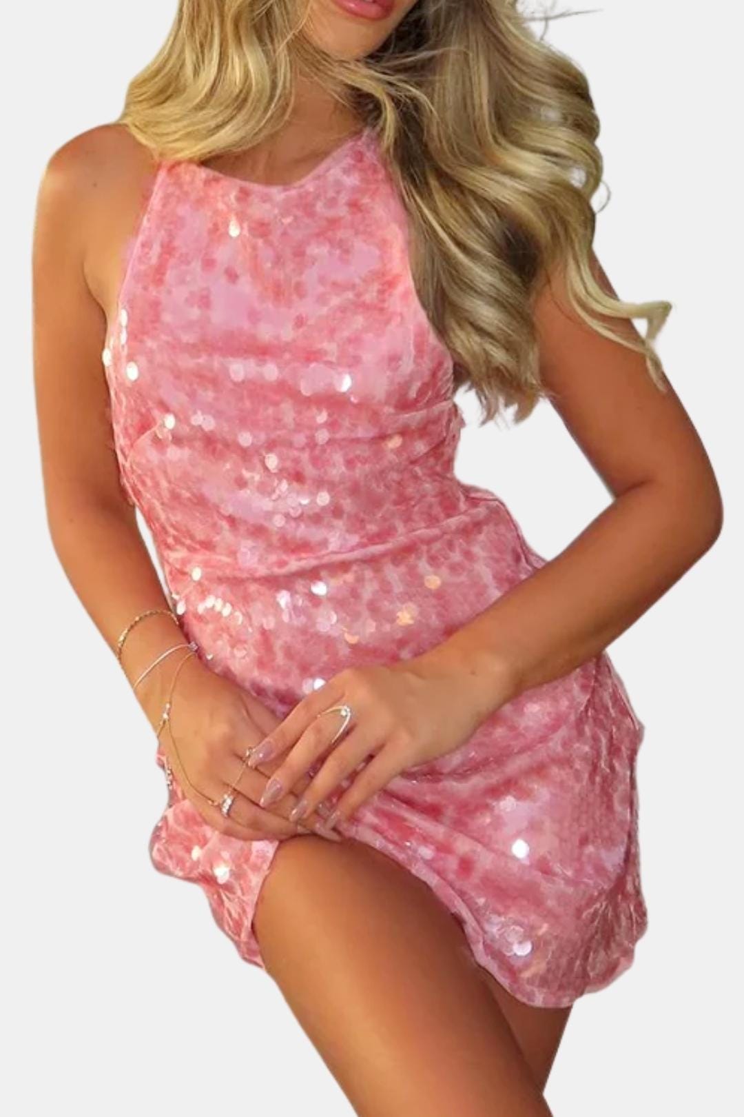Flora - Sleeveless Sequin Mini Dress