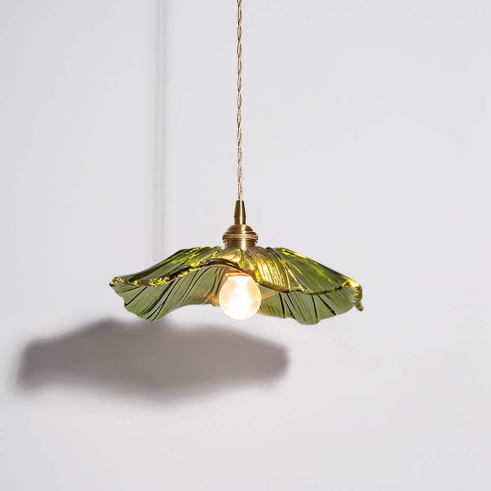 Flower Glass Pendant Lamp Retro Transparent Ceiling Light | Glass & Copper | E26 E27 LED Compatible | Warm Ambient Indoor Lighting