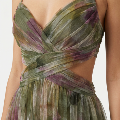 Edita | Chiffon Maxi Dress with Cut-Out Waist