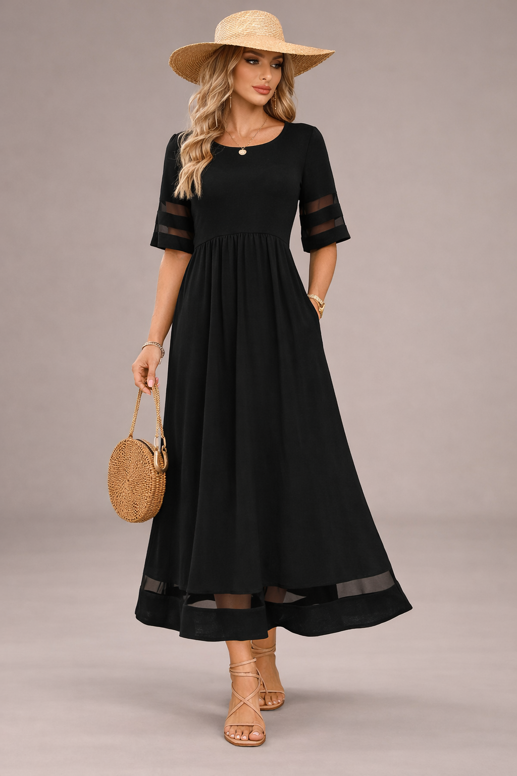 Byarina Flattering Tummy-Smoothing Midi Dress