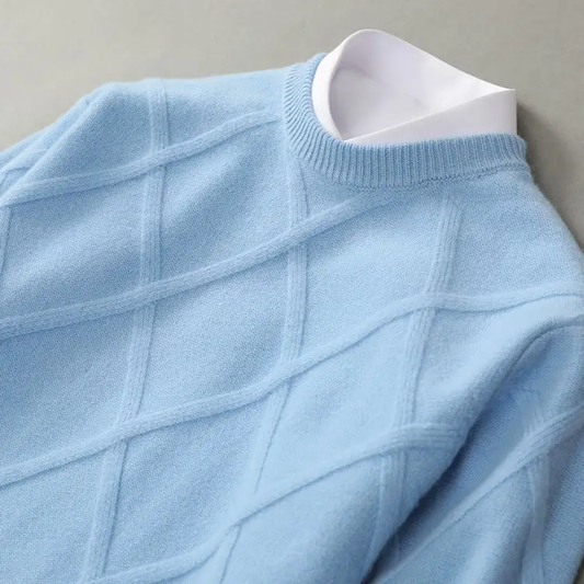 Herren Strukturierter Rippstrick Pullover | Rundhals
