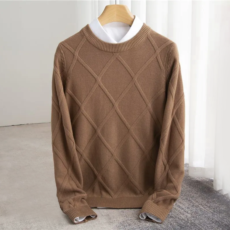 Herren Strukturierter Rippstrick Pullover | Rundhals
