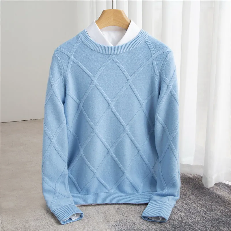 Herren Strukturierter Rippstrick Pullover | Rundhals
