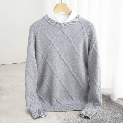 Herren Strukturierter Rippstrick Pullover | Rundhals