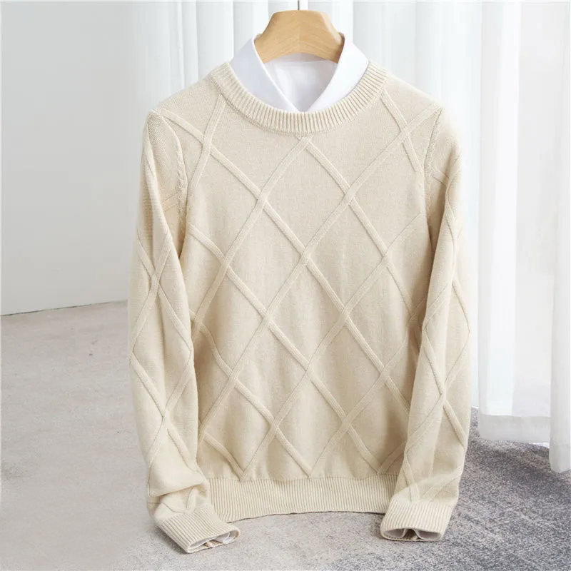 Herren Strukturierter Rippstrick Pullover | Rundhals
