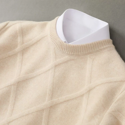 Herren Strukturierter Rippstrick Pullover | Rundhals