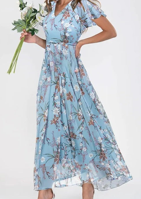 Elegantes Blumenkleid für Damen in Midi-Länge für besondere Anlässe