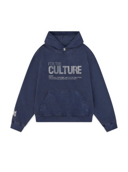 Sweat à Capuche Bleu avec Imprimé "For the Culture"